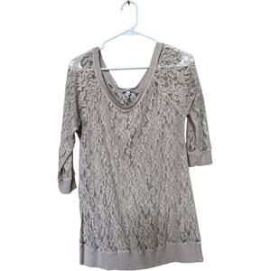 Express lace shirt - cream size large